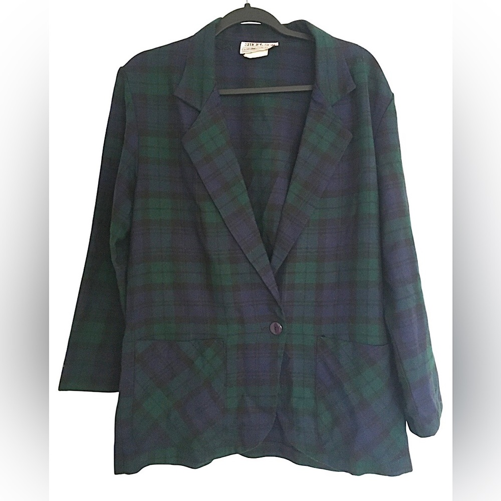 Vintage Plaid 80s Blazer M